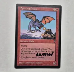 SIGNED UNPLAYED NM Spitting Drake Magic MTG Visions GEOF DARROW MATRIX EDH CUBE - Image 1