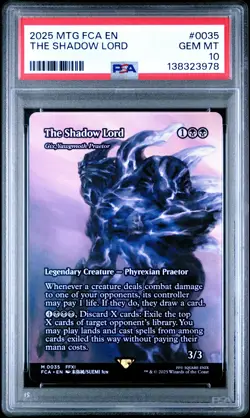 2025 MTG FINAL FANTASY THROUGH THE AGES #0035 THE SHADOW LORD PSA 10 - Image 1