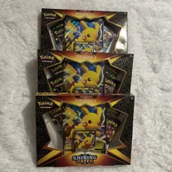 (LOT OF 3) Pokemon Shining Fates Pikachu V Collection Box NEW FACTORY SEALED - Image 1