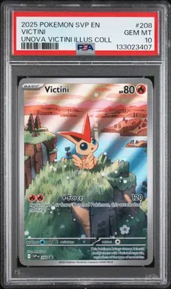 2025 Pokemon SVP 208 Victini PSA 10 Graded Illustration Rare Promo Unova 407 - Image 1