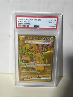 Pikachu Ex Hyper Rare Pokemon Pre En-Prismatic Evolutions 179 NM PSA 10 - Image 1