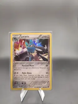 Pokemon TCG Lucario Fates Collide 63/124 Holo Rare Cosmos Game Freak Nintendo LP - Image 1