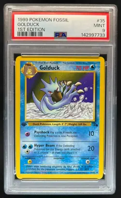 1999 Pokemon Fossil 1st Edition Golduck #35/62 PSA 9 - Image 1