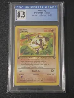 Mankey 55/64 Jungle 1st Edition Pokemon (1999) CGC NM/Mint+ 8.5 - Image 1