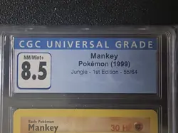 Mankey 55/64 Jungle 1st Edition Pokemon (1999) CGC NM/Mint+ 8.5 - Image 3