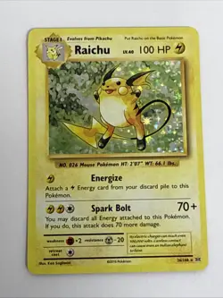 Pokemon TCG 2016 XY - Evolutions 36/108 Raichu Deck Exclusive Non-Holo Rare LP - Image 1