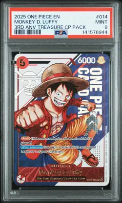 2025 ONE PIECE 3RD ANNIVERSARY TREASURE CAMPAIGN PACK #014 MONKEY D. LUFFY PSA 9 - Image 1