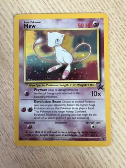 2000 Pokemon Black Star Mew #9 Holo Promo Pokemon League TCG Card LP - Image 1