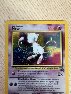 2000 Pokemon Black Star Mew #9 Holo Promo Pokemon League TCG Card LP - Image 2