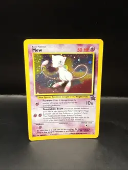Pokemon TCG Mew 2000 WOTC Black Star Promo 9 Holo League Pokemon Card F Swirl - Image 2