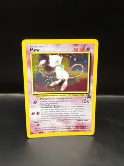 Pokemon TCG Mew 2000 WOTC Black Star Promo 9 Holo League Pokemon Card F Swirl - Image 3