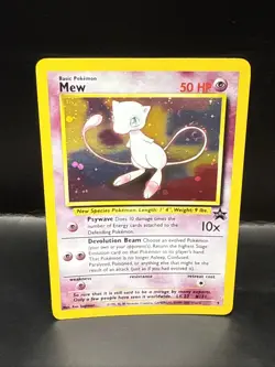 Pokemon TCG Mew 2000 WOTC Black Star Promo 9 Holo League Pokemon Card G Swirl - Image 1