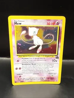 Pokemon TCG Mew 2000 WOTC Black Star Promo 9 Holo League Pokemon Card G Swirl - Image 2