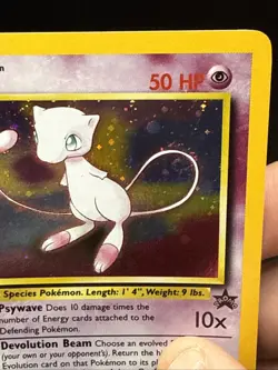 Pokemon TCG Mew 2000 WOTC Black Star Promo 9 Holo League Pokemon Card G Swirl - Image 4