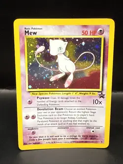 Pokemon TCG Mew 2000 WOTC Black Star Promo 9 Holo League Pokemon Card K Swirl - Image 3