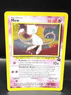 Pokemon TCG Mew 2000 WOTC Black Star Promo 9 Holo League Pokemon Card M Swirl - Image 2