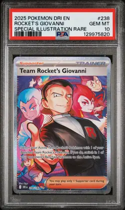 2025 POKEMON DRI SPECIAL ILLUSTRATION RARE #238 TEAM ROCKET'S GIOVANNI PSA 10 - Image 1