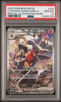 2025 POKEMON DRI SPECIAL ILLUSTRATION RARE #232 CYNTHIA'S GARCHOMP EX PSA 10 - Image 1