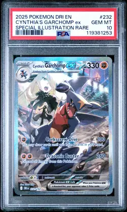 2025 POKEMON DRI SPECIAL ILLUSTRATION RARE #232 CYNTHIA'S GARCHOMP EX PSA 10 - Image 1