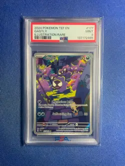 2024 POKEMON TEF EN-TEMPORAL FORCES ILLUSTRATION RARE #177 GASTLY PSA 9 - Image 1