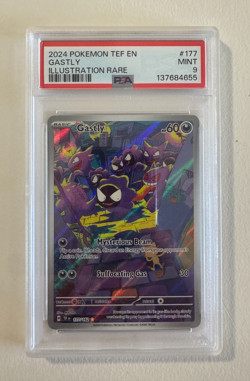 2024 POKEMON TEF EN-TEMPORAL FORCES ILLUSTRATION RARE #177 GASTLY PSA 9 - Image 1