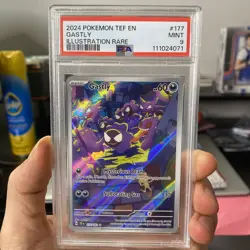 2024 POKEMON TEF EN-TEMPORAL FORCES ILLUSTRATION RARE #177 GASTLY PSA 9 - Image 1