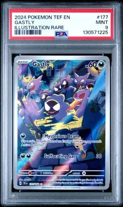 2024 POKEMON TEF EN-TEMPORAL FORCES ILLUSTRATION RARE #177 GASTLY PSA 9 - Image 1