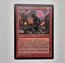 UNPLAYED Gold SIGNED Magic MTG Song of Blood Visions NM ERIC PETERSON EDH CUBE - Image 1