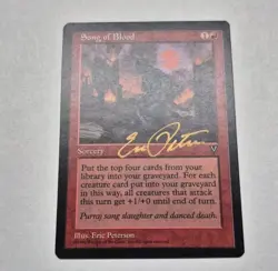UNPLAYED Gold SIGNED Magic MTG Song of Blood Visions NM ERIC PETERSON EDH CUBE - Image 3