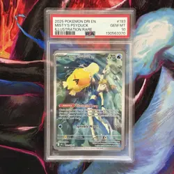 2025 POKEMON DRI EN DESTINED RIVALS 193 MISTY'S PSYDUCK ILLUSTRATION RARE PSA 10 - Image 1
