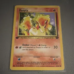 Pokemon TCG Wizards Ponyta Team Rocket 1st Edition Common 64/82 English Basic - Image 1