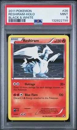 Pokemon Reshiram 26/114 Black & White Holo PSA 9 - Image 1