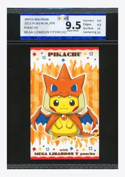 Pokemon JBH 9.5 Pikachu Promo 2015 Mega Charizard Y Poncho Japanese - Image 1
