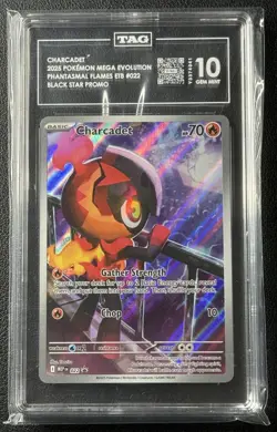 CHARCADET TAG 10 2025 POKEMON BLACK STAR PROMOS #022 PHANTASMAL FLAMES ETB BSP - Image 1