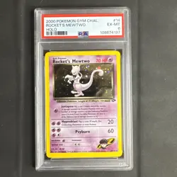 2000 POKEMON GYM CHALLENGE HOLO #14 ROCKET'S MEWTWO PSA 6 - Image 1