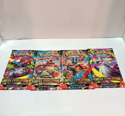 Pokemon TCG Mega Evolution Booster Pack Art Set 4x Sealed New FAST SHIPPING 🔥 - Image 1