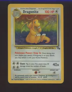 1999 Pokemon Fossil #4 Dragonite Holo - Image 1