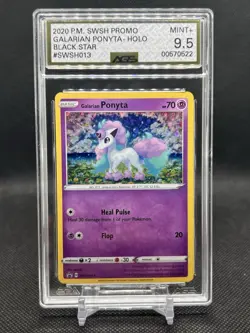 ✨AGS MINT+ 9.5✨GALARIAN PONYTA POKEMON BLACK STAR PROMO HOLO SWSH013 - Image 1
