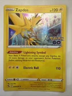 Pokemon Zapdos 029/078 Pokemon Go Holo Rare NM - Image 1