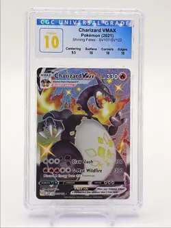 CHARIZARD VMAX 2021 POKEMON SHINING FATES SHINY RARE SV107 CGC 10 Q0646 - Image 1