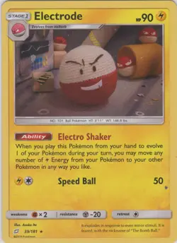 Pokemon TCG SM Team Up 39/181 Electrode Holographic Rare Card - Image 1