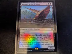 MTG Magic the Gathering FOIL Ancient Brass Dragon CLB! - Image 1