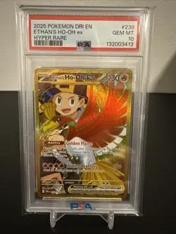 Ethan's Ho-Oh ex Hyper Rare Pokemon TCG Destined Rivals 239/182 PSA 10 - Image 1