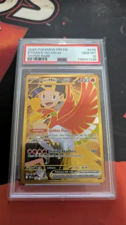 Ethan's Ho-Oh EX #239/182 Destined Rivals Gold Hyper Rare Pokemon PSA 10 - Image 1