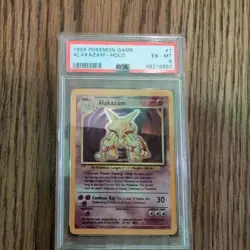 1999 POKEMON BASE SET UNLIMITED #1 ALAKAZAM-HOLO PSA 6 - Image 1
