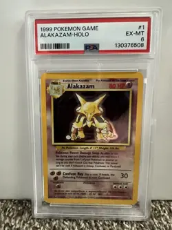 1999 POKEMON BASE SET UNLIMITED #1 ALAKAZAM-HOLO PSA 6 - Image 1