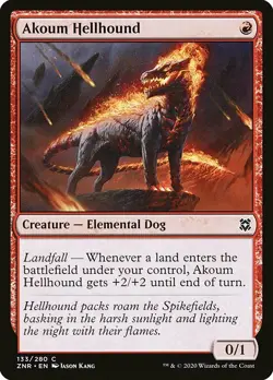 MTG Zendikar Rising C Akoum Hellhound #133 PLAYSET x4 4x - Image 1