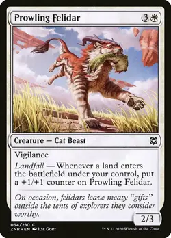 MTG Zendikar Rising C Prowling Felidar #034 PLAYSET x4 4x - Image 1