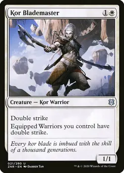 MTG Zendikar Rising U Kor Blademaster #021 PLAYSET x4 4x - Image 1
