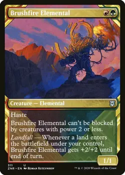 MTG Zendikar Rising SHOWCASE U Brushfire Elemental #311 PLAYSET 4x x4 - Image 1